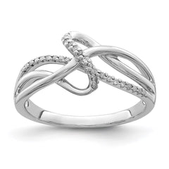 Sterling Silver Rhodium Plated Diamond Fashion Ring - 3