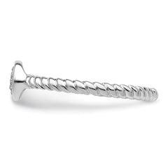 Sterling Silver Rhodium Plated White Diamond Stackable Ring - 3