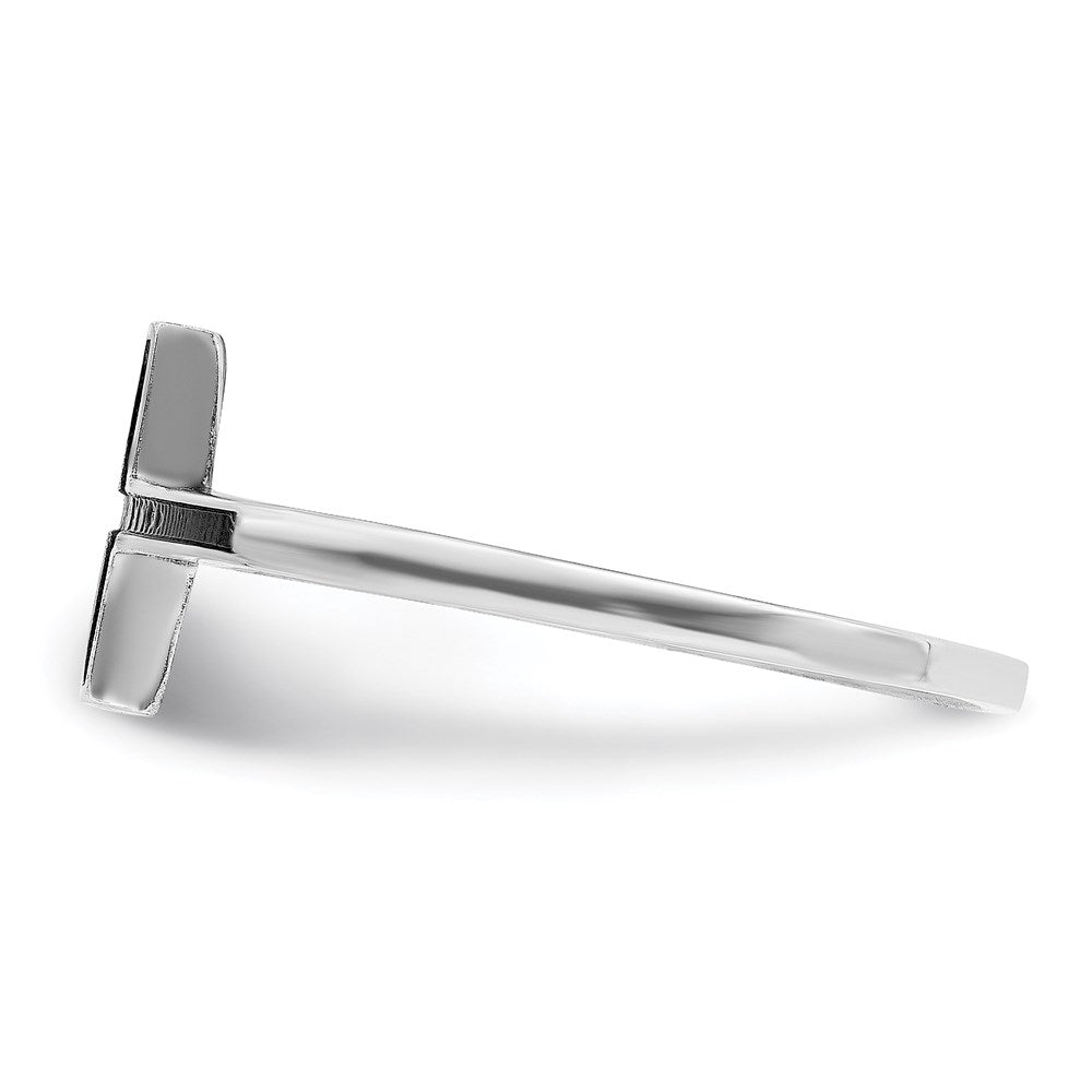 Sterling Silver Antiqued Sideways Cross Ring - 3