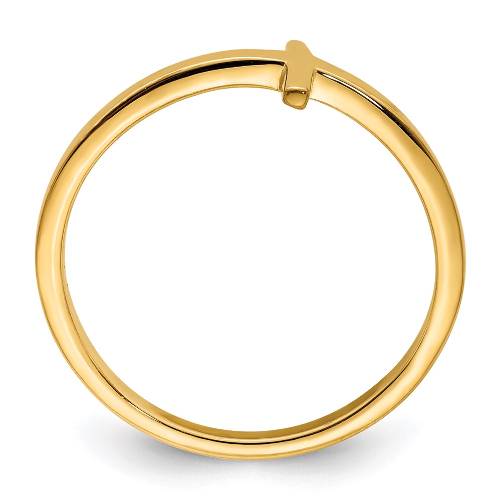 Sterling Silver Yellow Gold-plated Sideways Cross Ring - 2