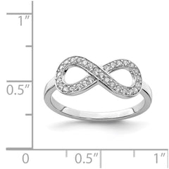 Sterling Silver Rhodium-plated CZ Infinity Ring - 14