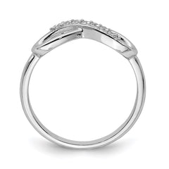 Sterling Silver Rhodium-plated with CZ Infinity Ring - 2