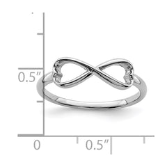 Sterling Silver Rhodium-plated Infinity Heart Ring - 2