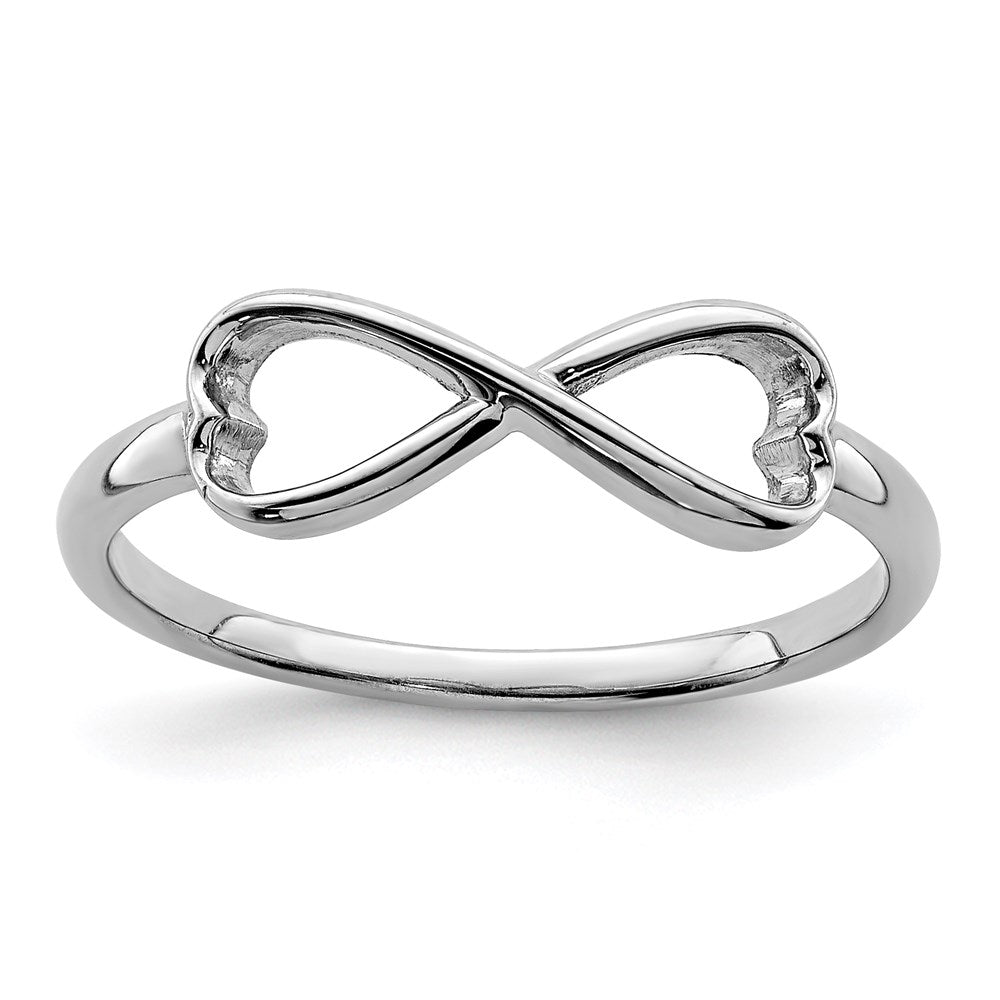 Sterling Silver Rhodium-plated Infinity Heart Ring - 2