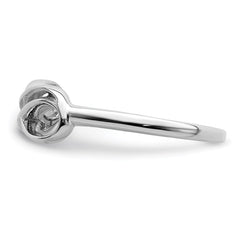 Sterling Silver Rhodium-plated Overlap Infinity Ring - 2
