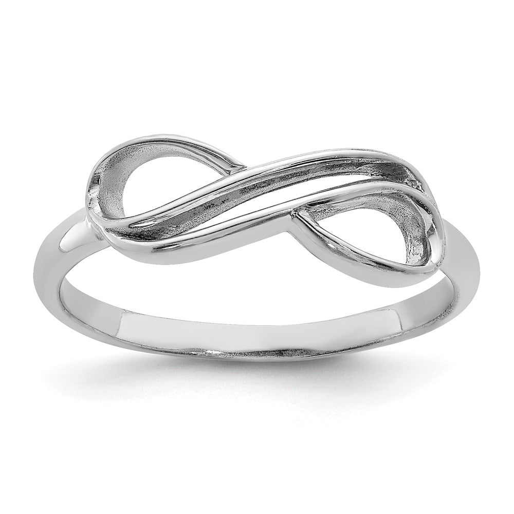 Sterling Silver Rhodium-plated Overlap Infinity Ring - 3