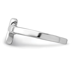 Sterling Silver RH Plated Child's Polished Cross Ring - 2