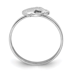 Sterling Silver Rhodium-plated Polished & Textured Horse Children's Ring - 2