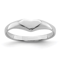 Sterling Silver RH-plated Polished Elongated Heart Children's Ring - 2