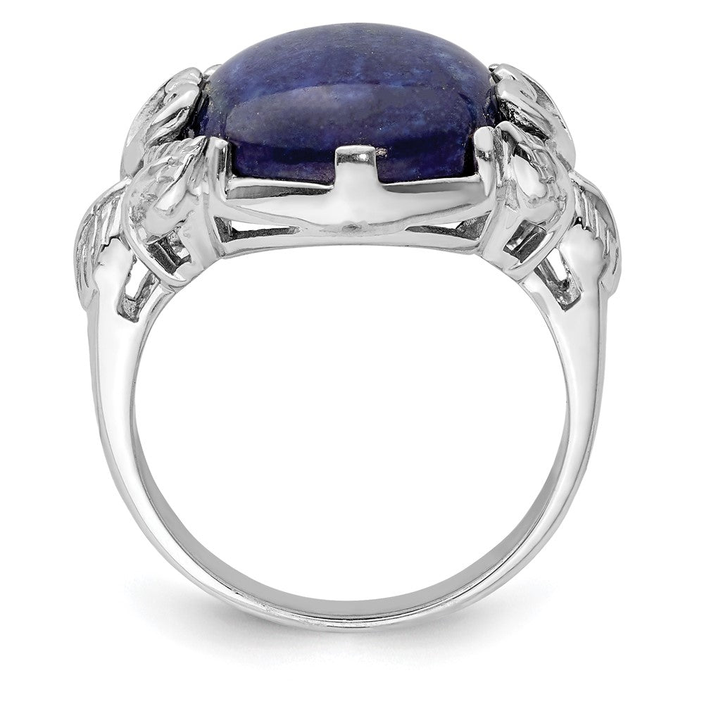 Sterling Silver Rhodium-plated Lapis Lazuli Ring - 3