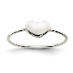 Sterling Silver Polished Heart Ring - 2