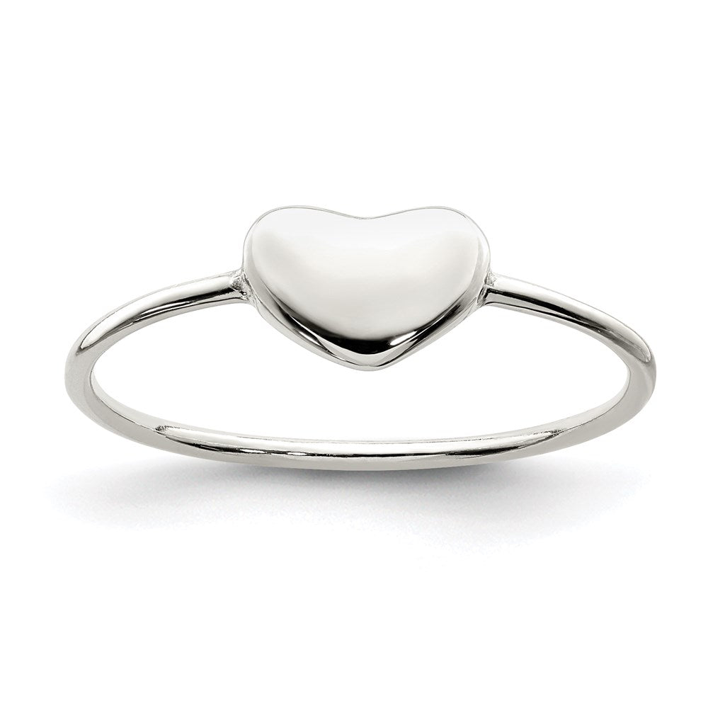 Sterling Silver Polished Heart Ring - 3