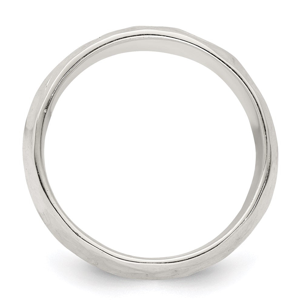 Sterling Silver Hammered Polished Ring - 2