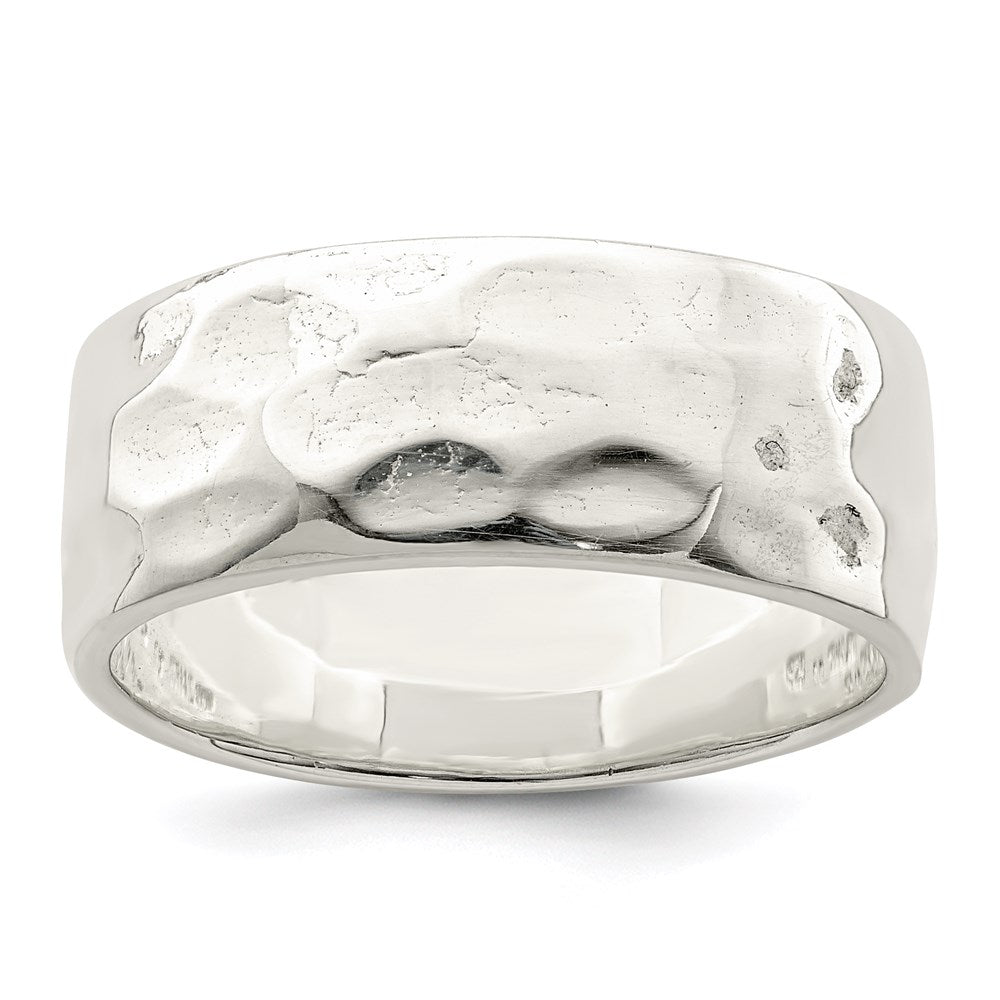 Sterling Silver Hammered Polished Ring - 2