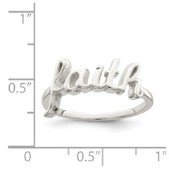 Sterling Silver Polished 'Faith' Ring - 3
