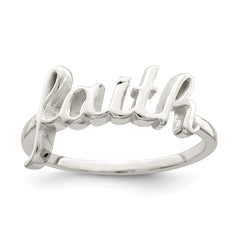 Sterling Silver Polished 'Faith' Ring - 3