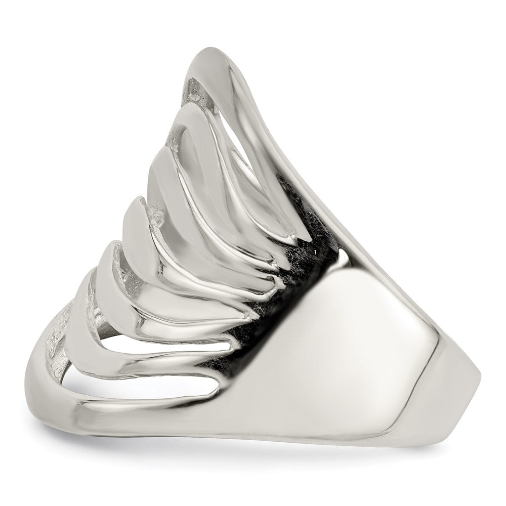 Sterling Silver Polished Wave Ring - 3