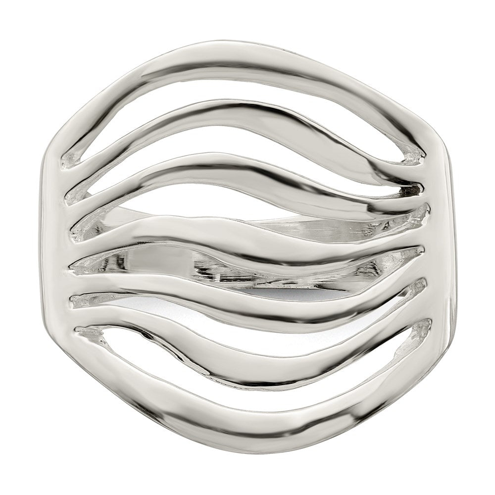 Sterling Silver Polished Wave Ring - 2