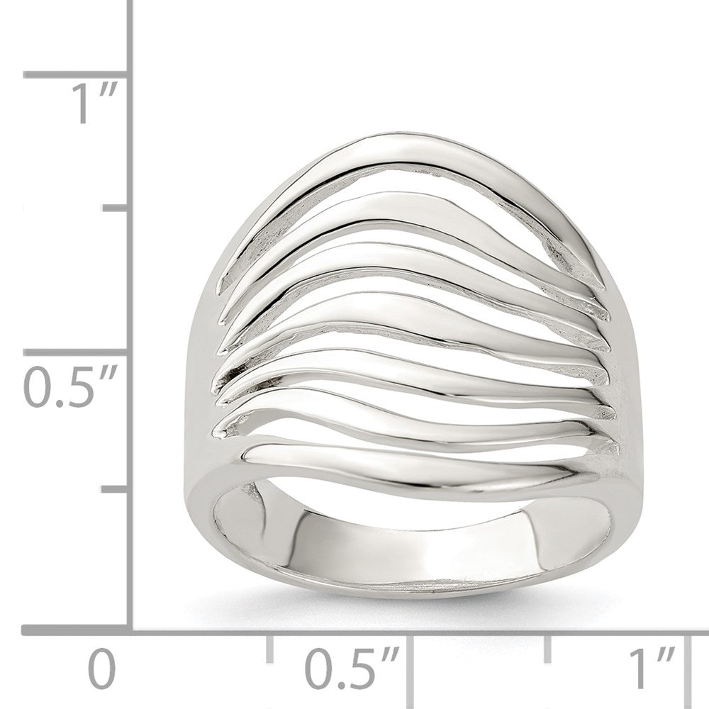 Sterling Silver Polished Wave Ring - 2