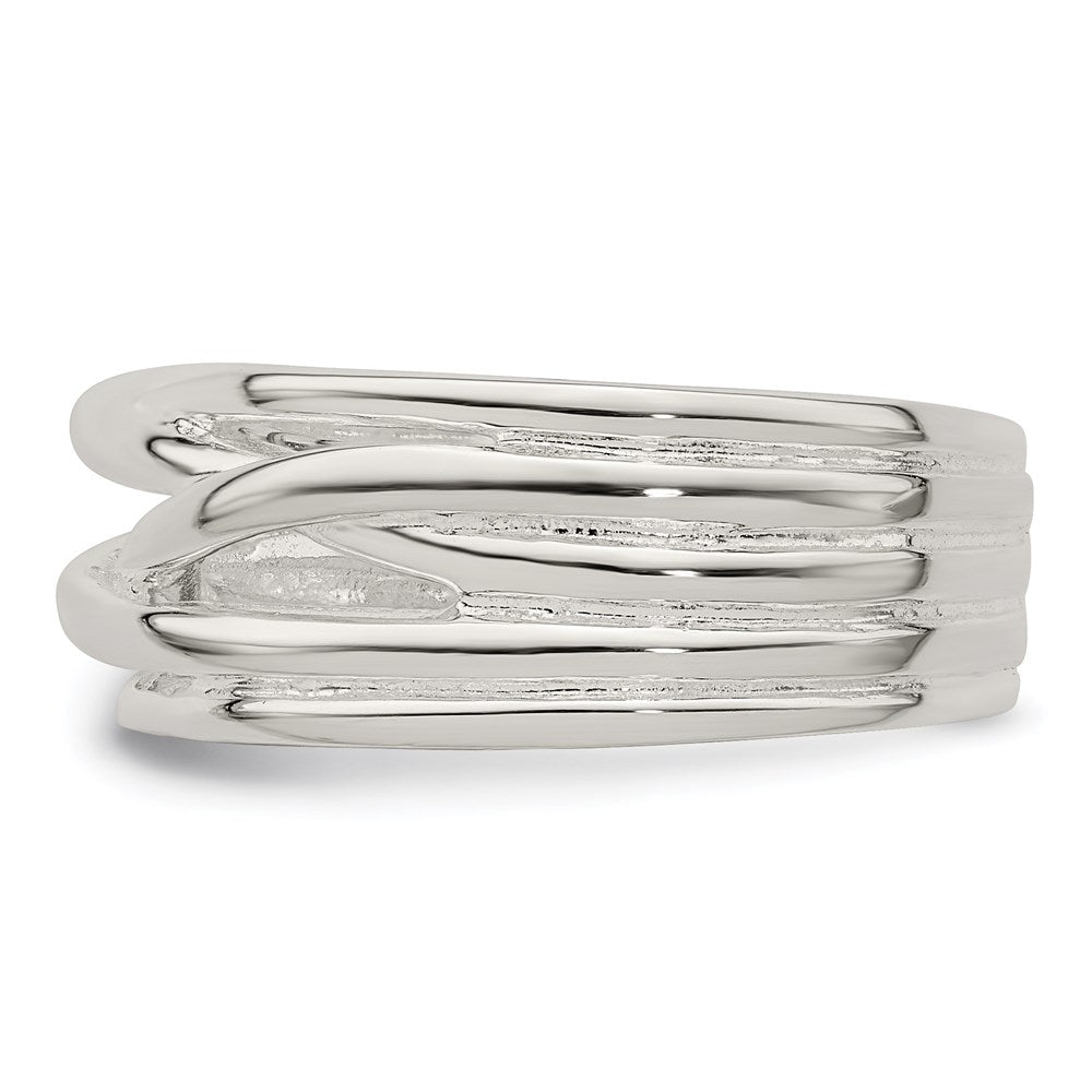 Sterling Silver Polished 5 Band Intersecting Ring - 3