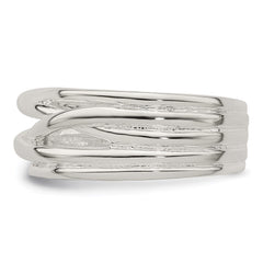 Sterling Silver Polished 5 Band Intersecting Ring - 3