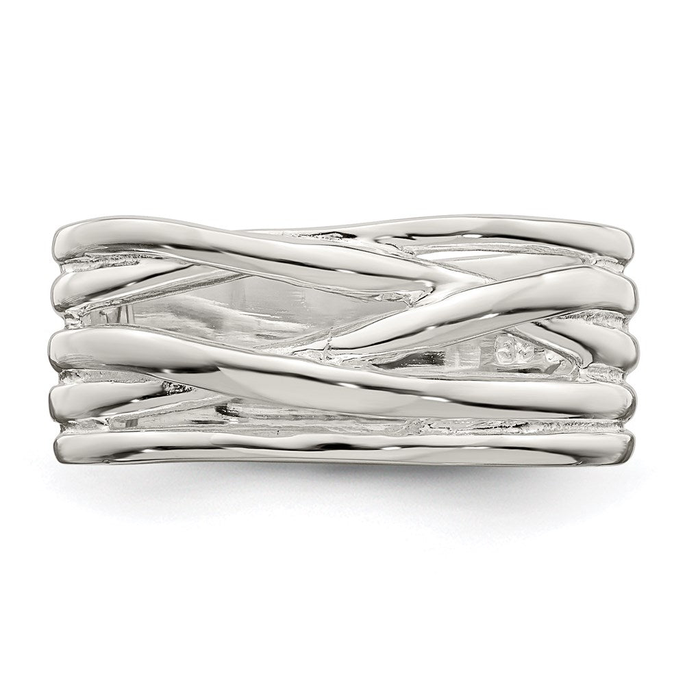 Sterling Silver Polished 5 Band Intersecting Ring - 3