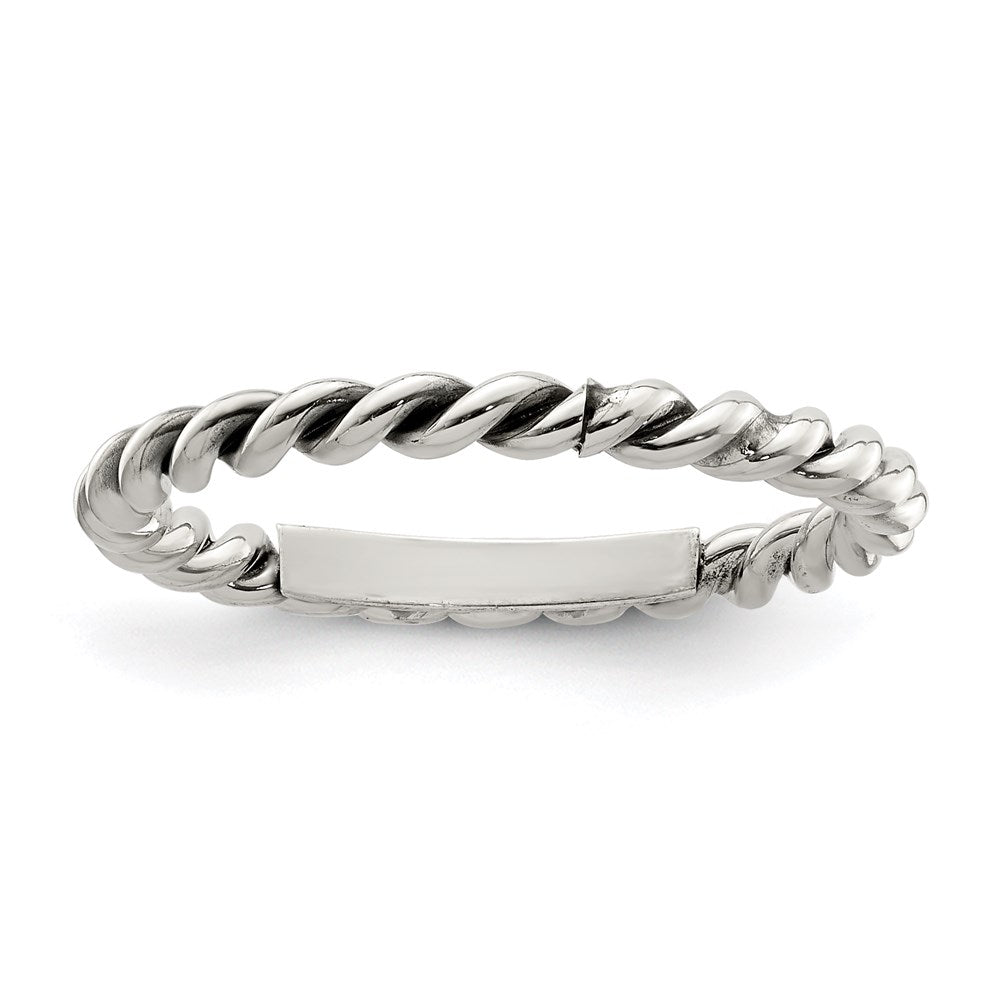 Sterling Silver Antiqued Twisted 1.75mm Women's Ring - 2