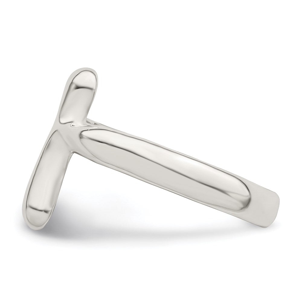 Sterling Silver Vertical Tiny Freeform Cross Ring - 2