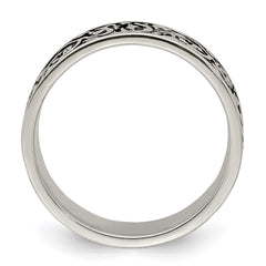Sterling Silver Polished and Antiqued Filigree Women's Ring - 2