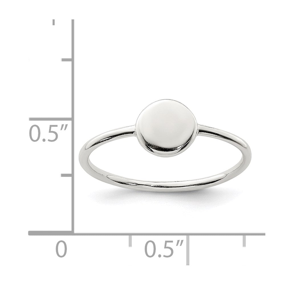 Sterling Silver Polished Circle Ring - 3