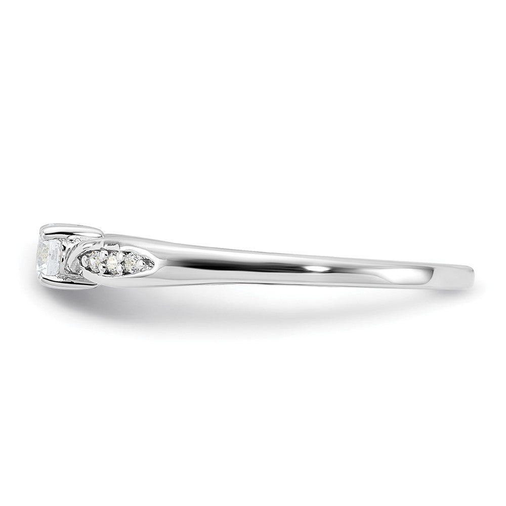 Sterling Silver Rhodium-plated Polished and CZ Ring - 2