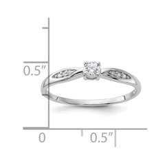 Sterling Silver Rhodium-plated Polished and CZ Ring - 3