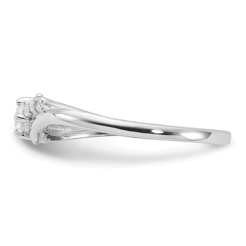 Sterling Silver Rhodium-plated and CZ Ring - 6