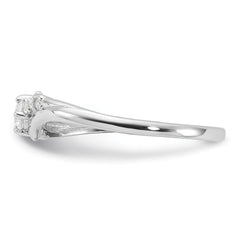 Sterling Silver Rhodium-plated and CZ Ring - 6