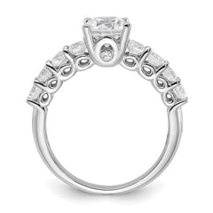 Pure Fire Sterling Silver Rhodium-plated Polished & CZ Ring