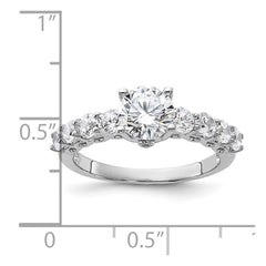 Pure Fire Sterling Silver Rhodium-plated Polished & CZ Ring