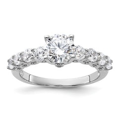 Pure Fire Sterling Silver Rhodium-plated Polished & CZ Ring