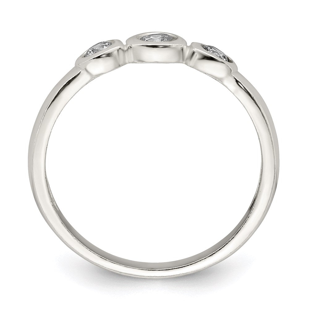 Sterling Silver Polished CZ Ring - 9