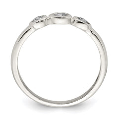 Sterling Silver Polished CZ Ring - 7