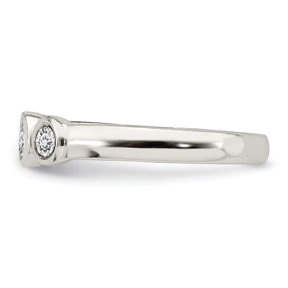 Sterling Silver Polished CZ Ring - 9