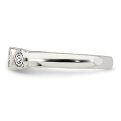 Sterling Silver Polished CZ Ring - 8