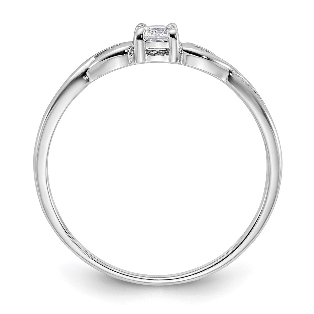 Sterling Silver Rhodium-plated and CZ Ring - 2