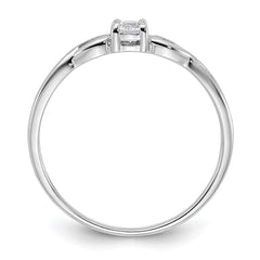 Sterling Silver Rhodium-plated and CZ Ring - 3