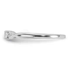Sterling Silver Rhodium-plated and CZ Ring - 3