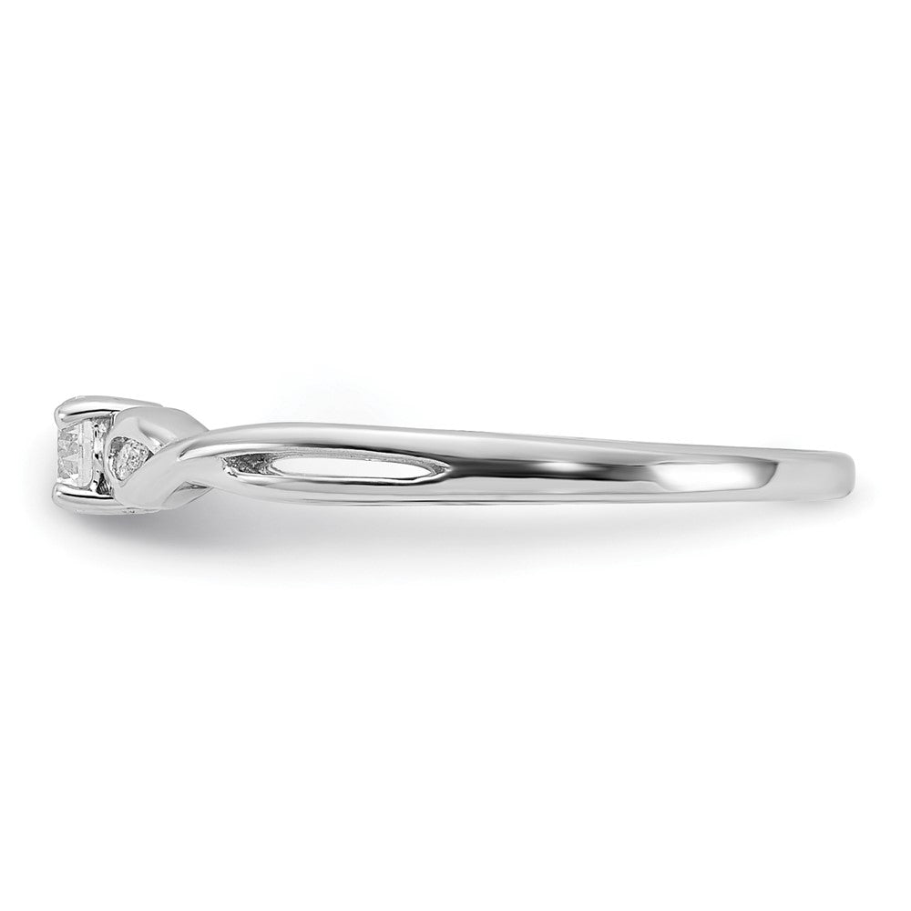 Sterling Silver Rhodium-plated and CZ Ring - 4