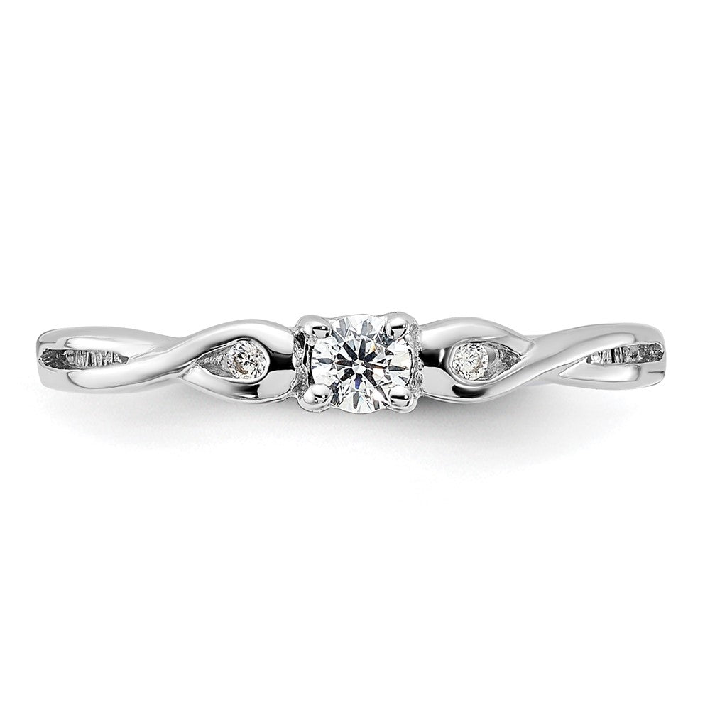 Sterling Silver Rhodium-plated and CZ Ring - 3