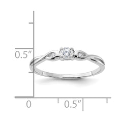Sterling Silver Rhodium-plated and CZ Ring - 4