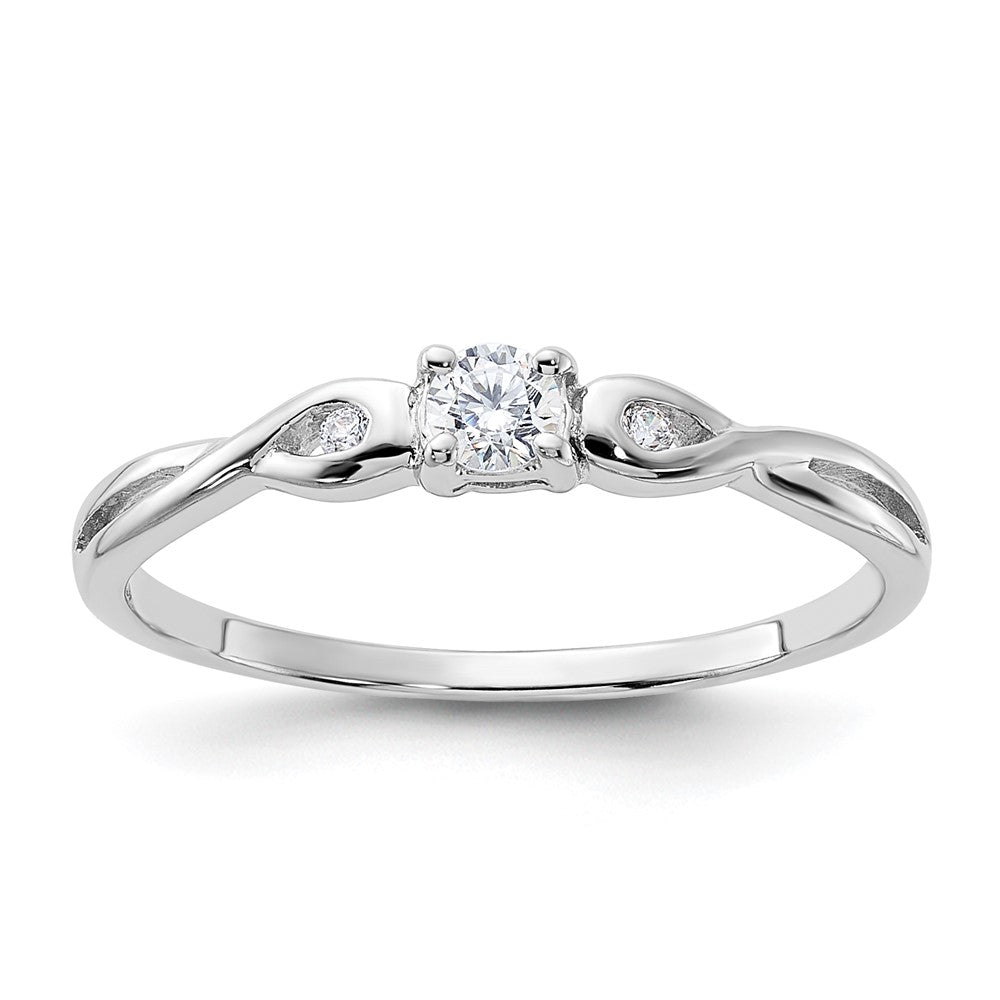 Sterling Silver Rhodium-plated and CZ Ring - 3
