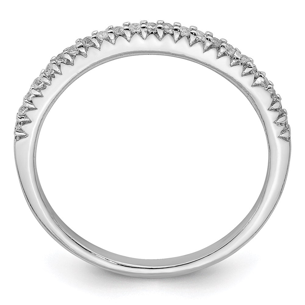 Sterling Silver Rhodium-plated Polished CZ Ring - 8