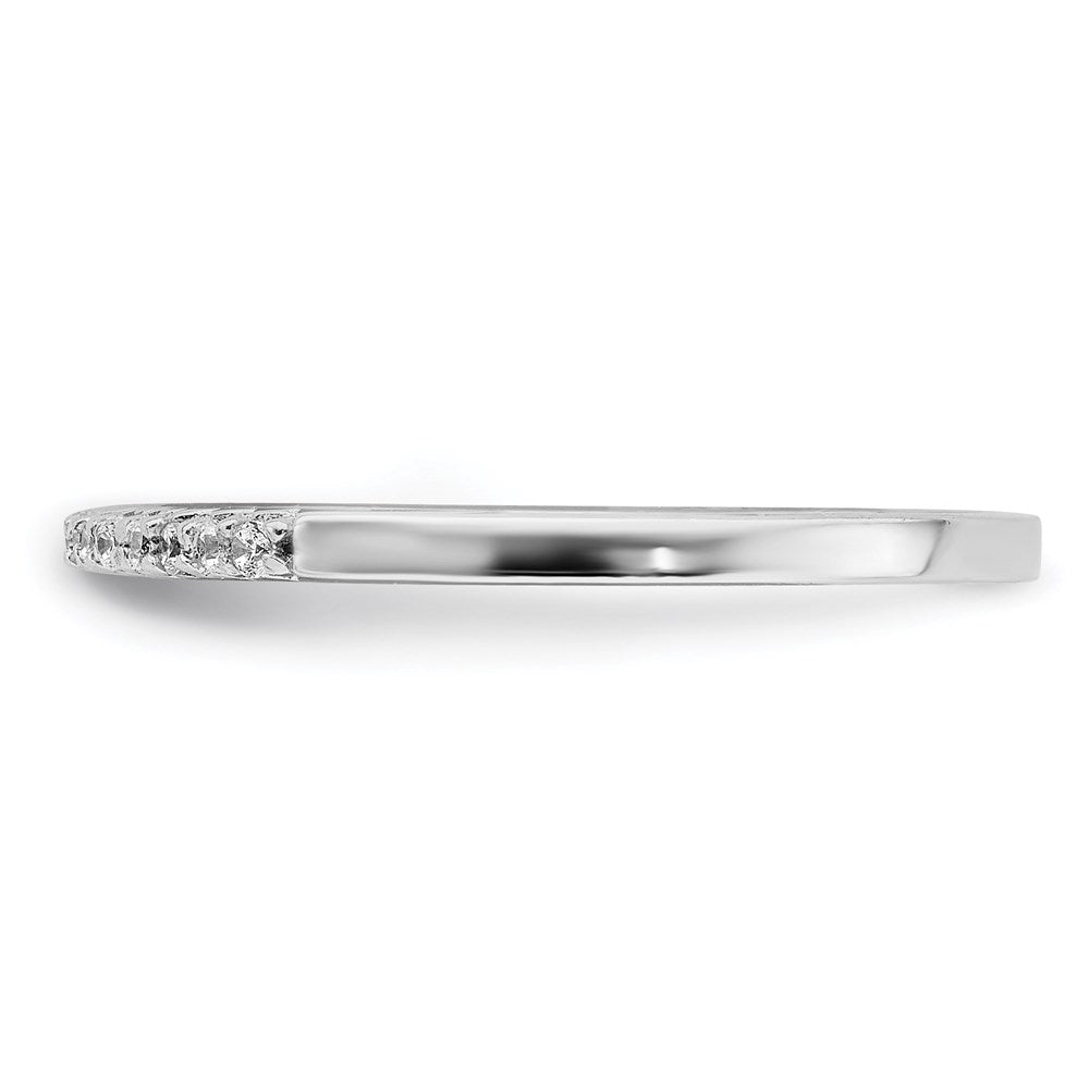 Sterling Silver Rhodium-plated Polished CZ Ring - 8